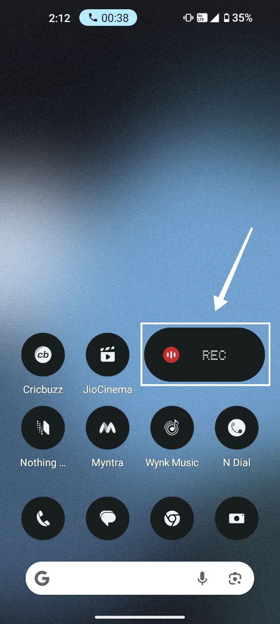 record a call using the widget