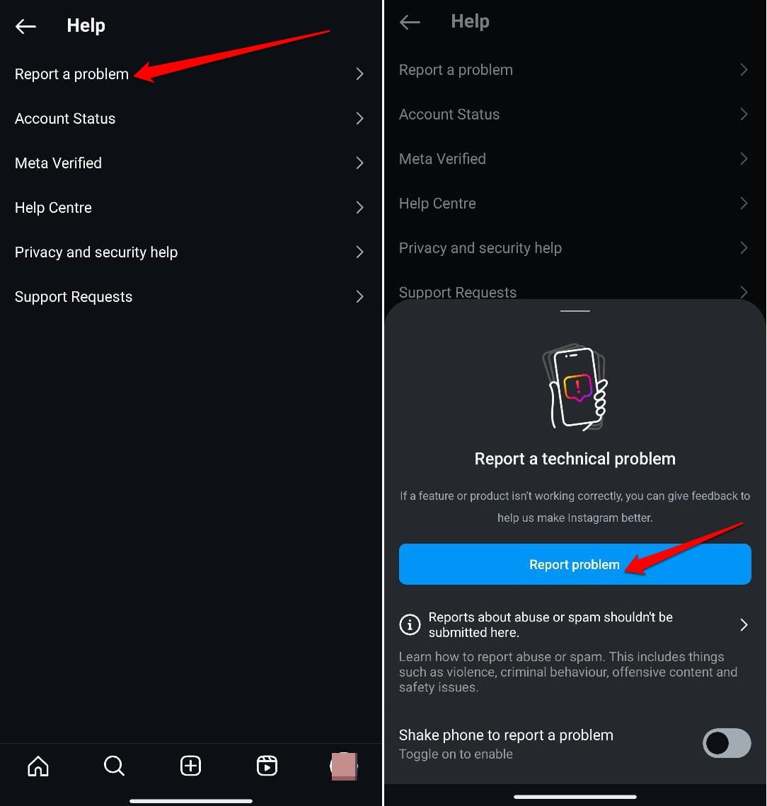 report a problem on Instagram 2025