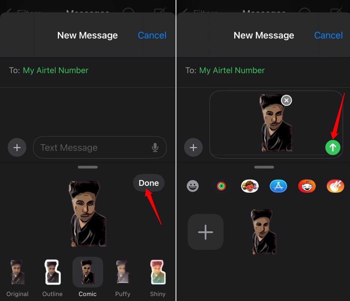 resend a live sticker on iPhone messages