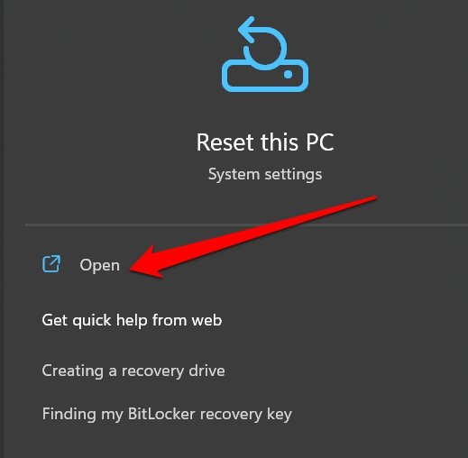 reset Windows 11