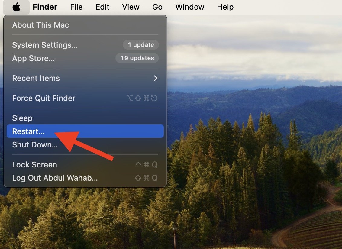 Restart Mac