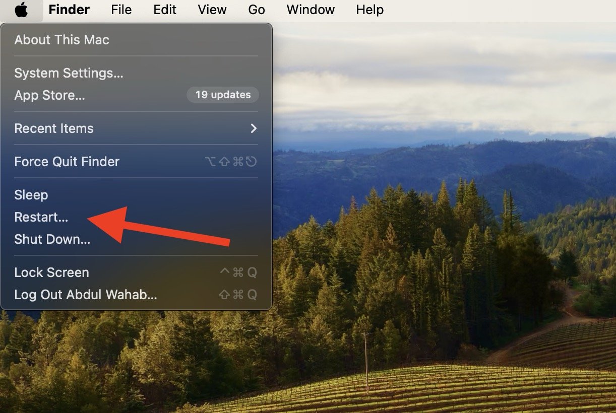 Restart your Mac