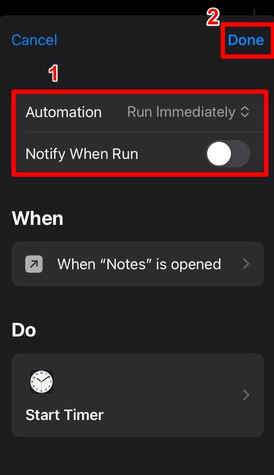run the shortcut to lock app on iPhone 
