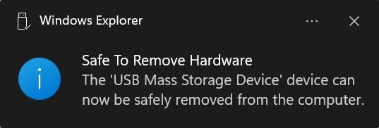 safe to remove hardware