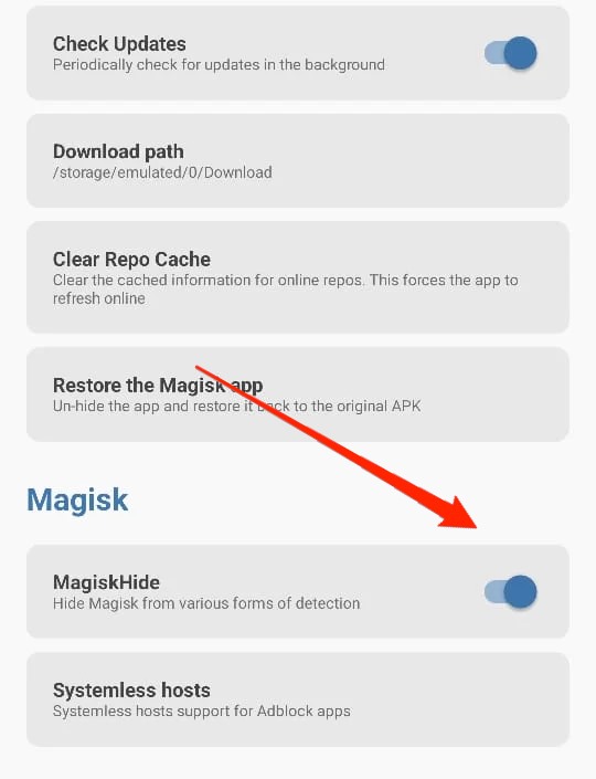 Hide the magisk app