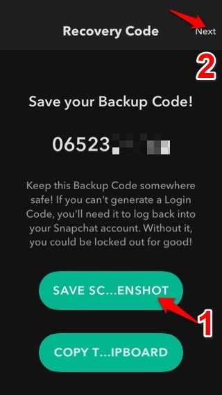 save initial backup recovery code