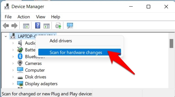 scan for hardware changes windows 11