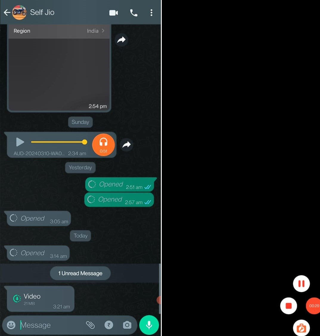 screen record view once video in WhatsApp using screen recording app