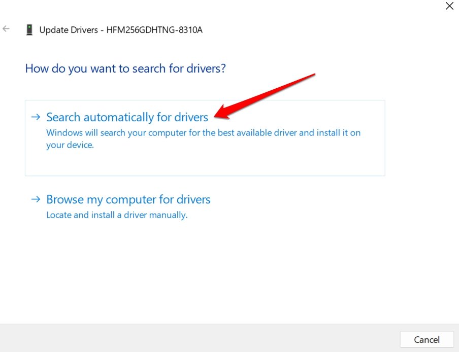 search driver automatically for external hard drive