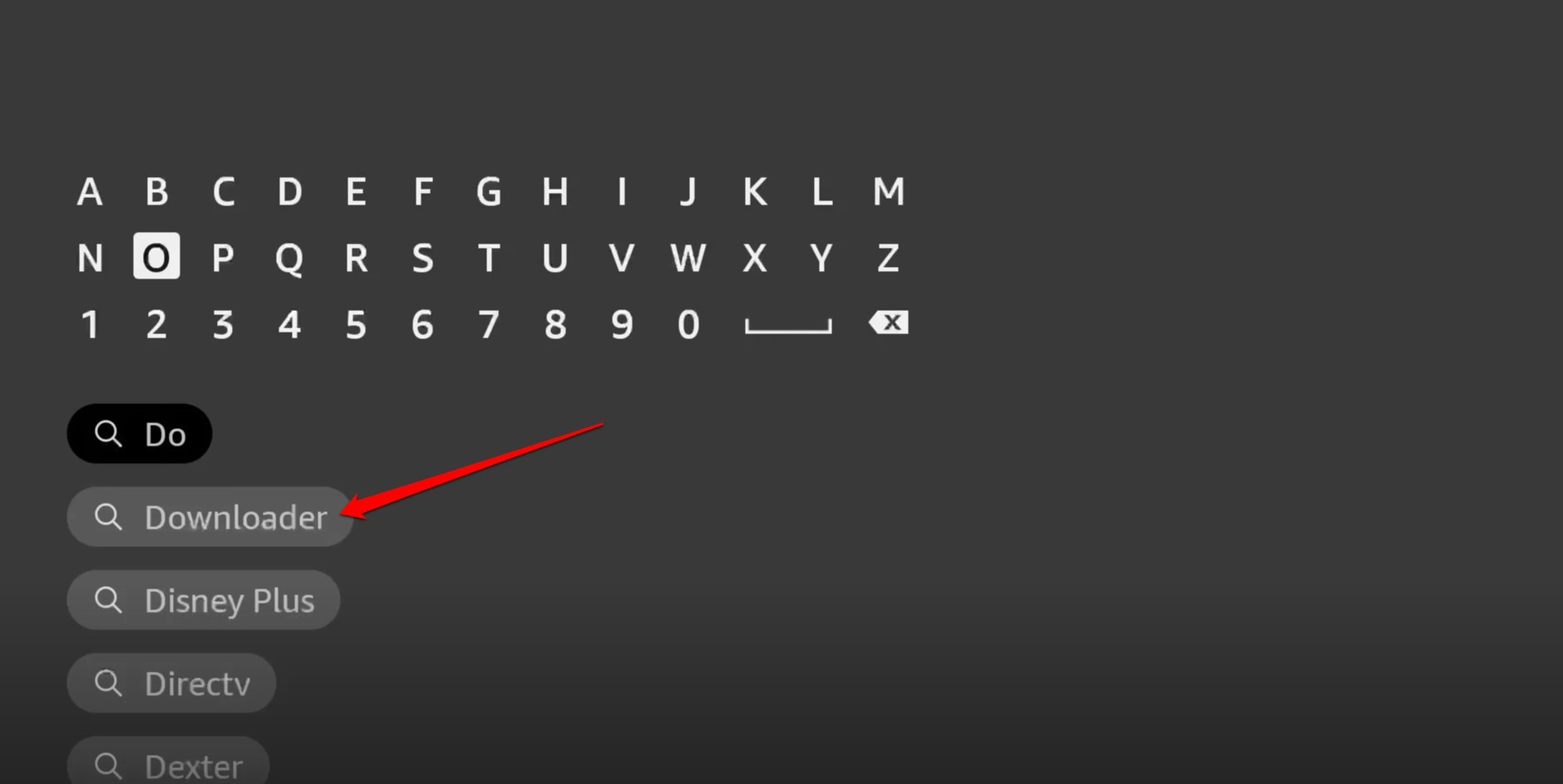 search for downloader app on Firestick
