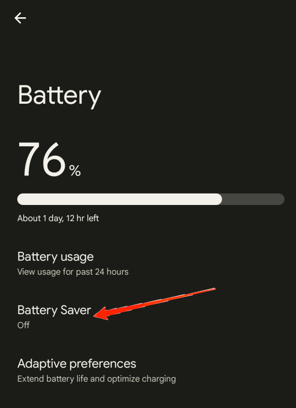  battery saver pixel