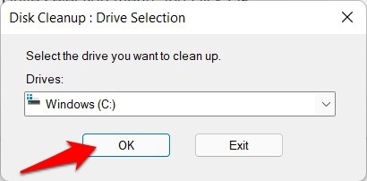 select c drive in disk cleanup windows 11