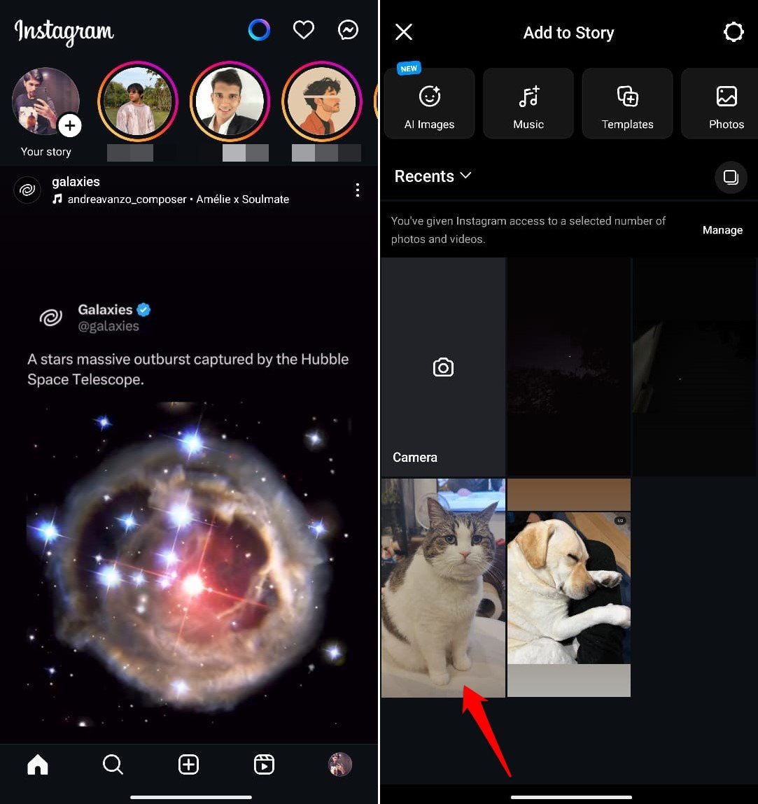 select image for Instagram story