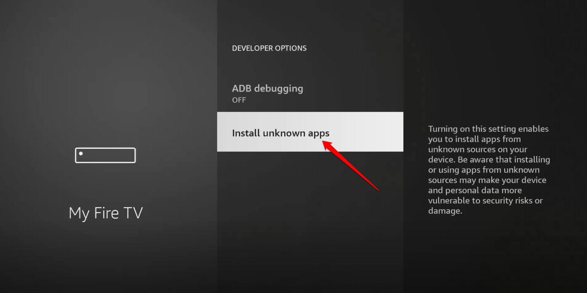 select install unknown apps on Firestick
