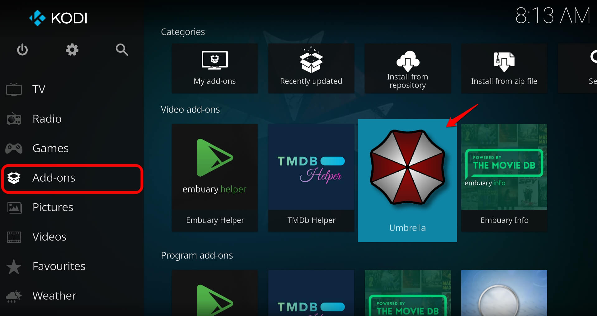 select kodi addon to connect real debrid account