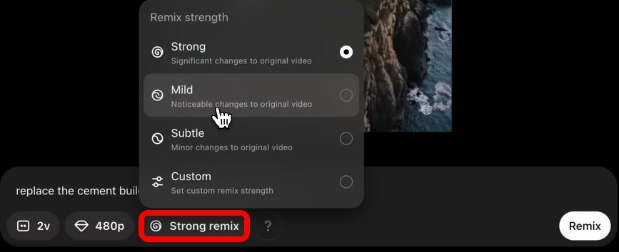 select the type of Remix