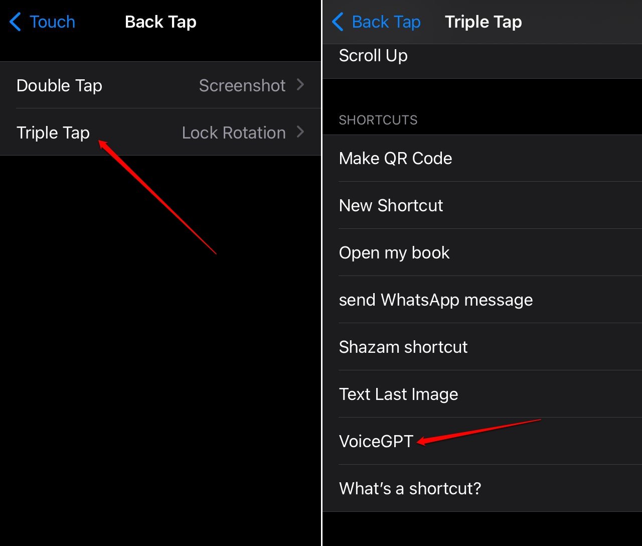 set an action to invoke the ChatGPT voice on iPhone