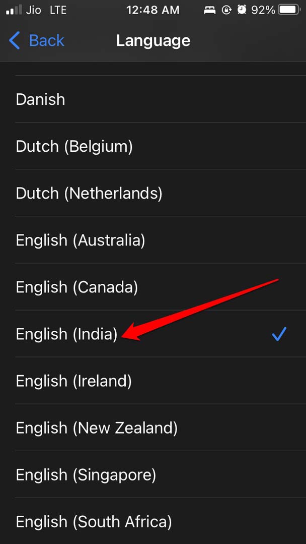 set language for Siri iOS