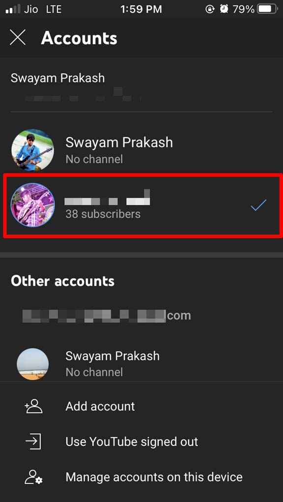 sign in to YouTube