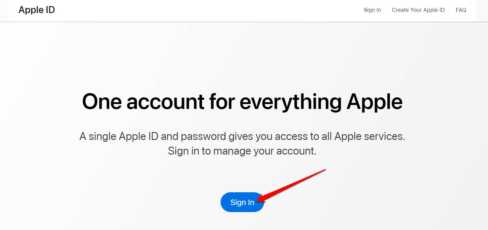 войдите в учетную запись Apple iCloud