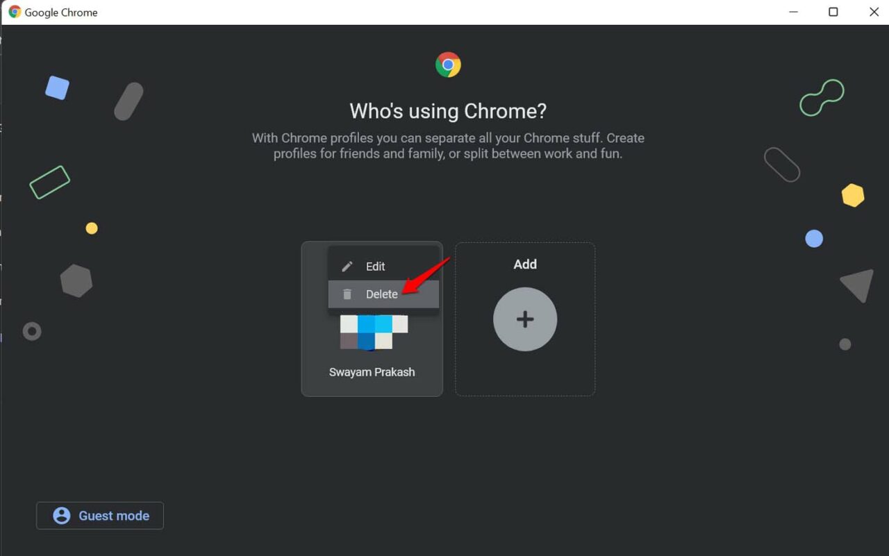 signout of Chrome browser