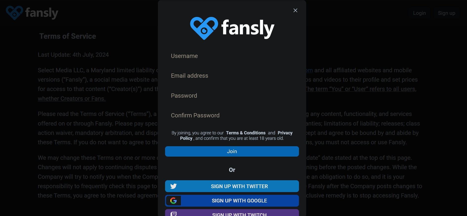 signup to Fansly