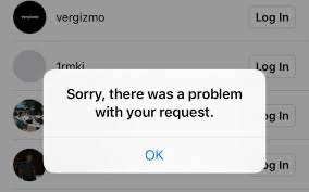 sorry, there was a problem with your request Instagram