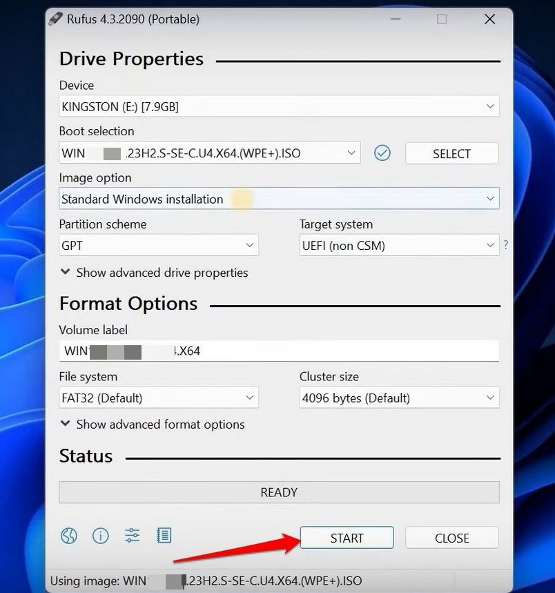 start creating Windows XP bootable disk