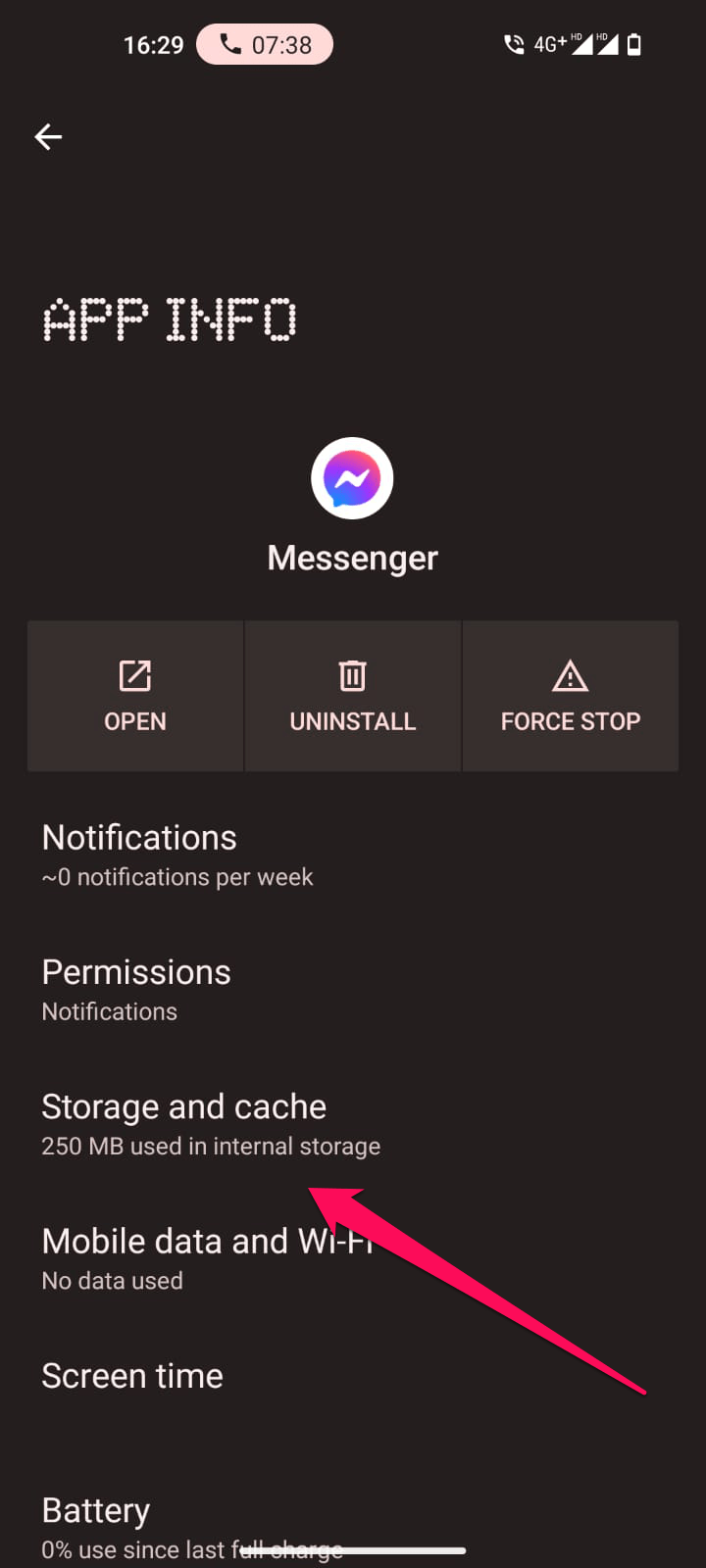 Clear Messenger Cache and Data