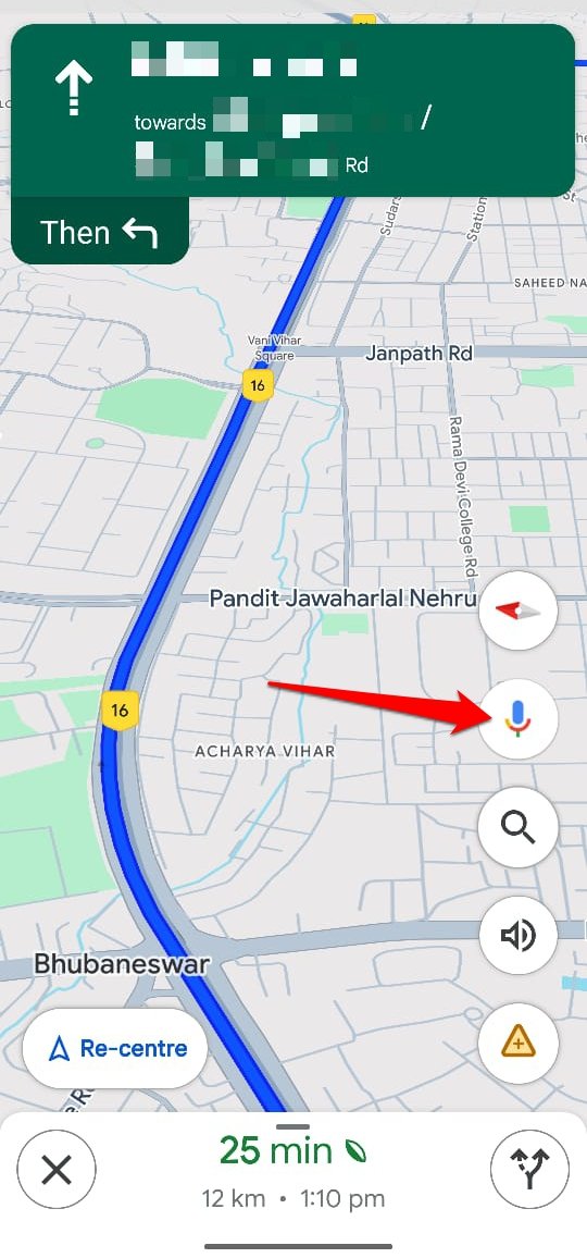 summon Google assistant in Maps