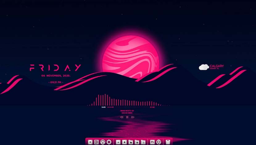 super blood moon rainmeter skin