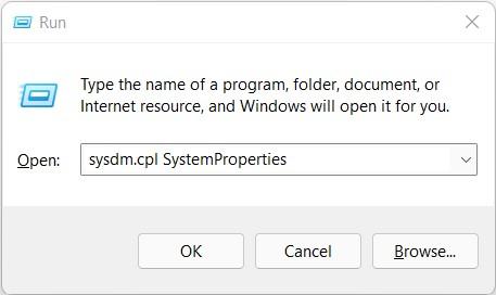 sysdm.cpl SystemProperties