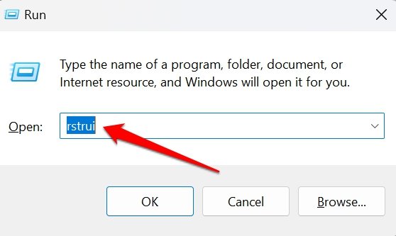 system restore Windows shortcut