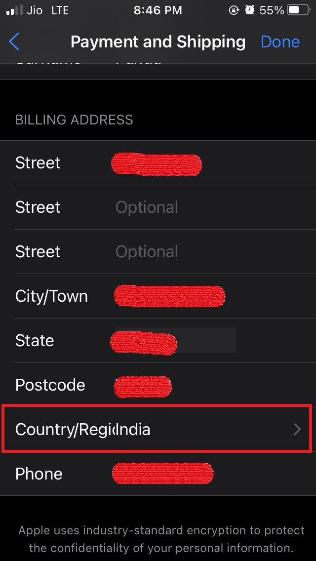tap on country region