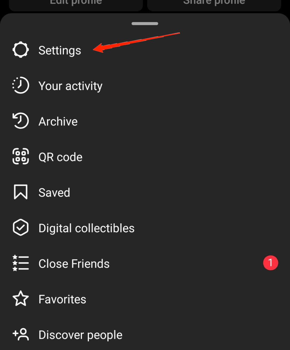 tap on the hamburger icon at the top-left corner and click settings