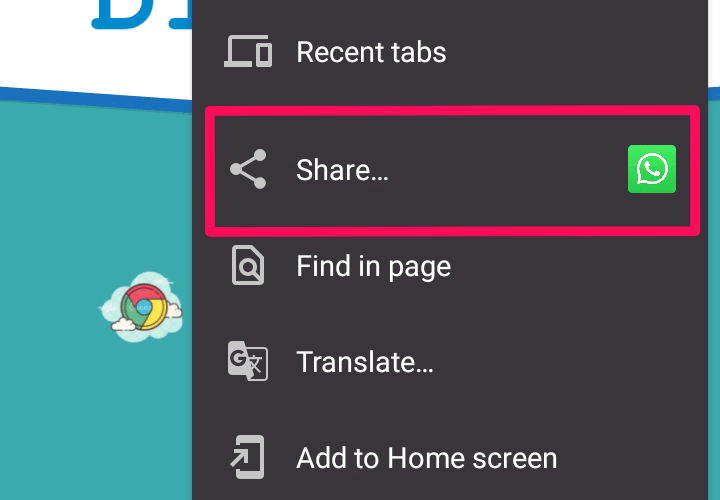 tap on the share option