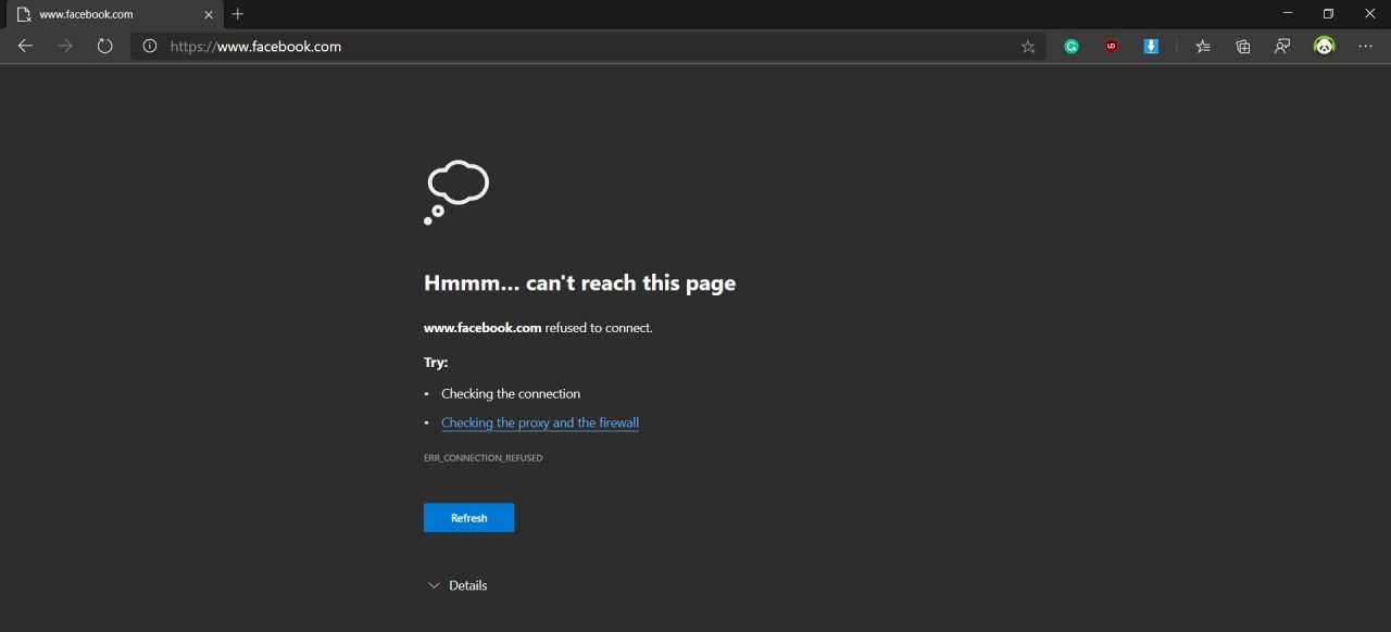how to block sites in edge