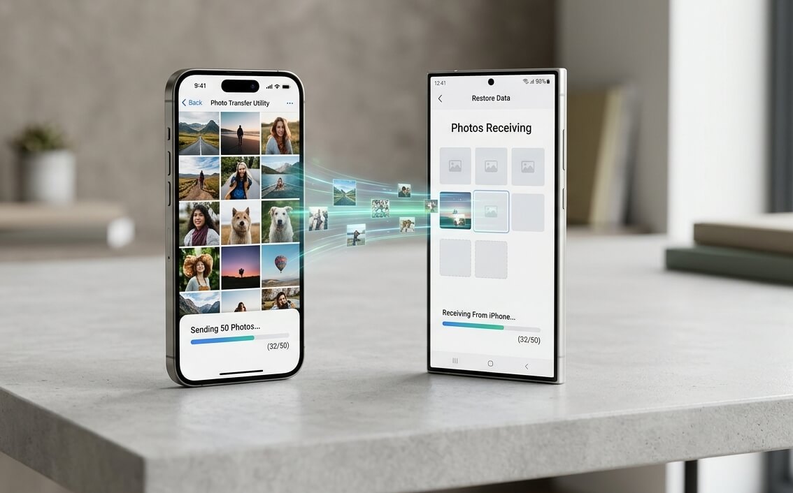 transfer of photos from iPhone to Android