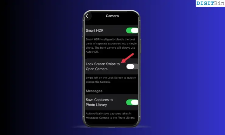 turn off lock screen swipe to open camera on iPhone iOS 26