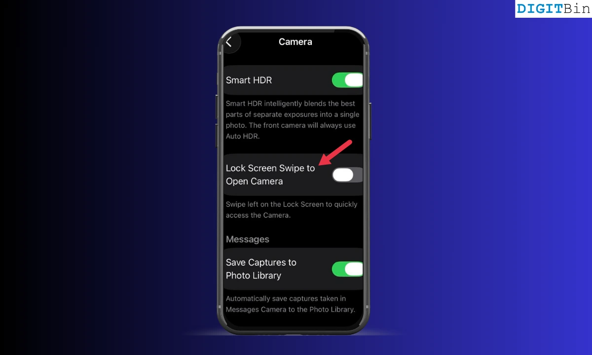 turn off lock screen swipe to open camera on iPhone iOS 26