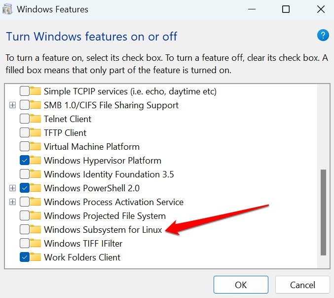 turn off windows subsystem for Linux