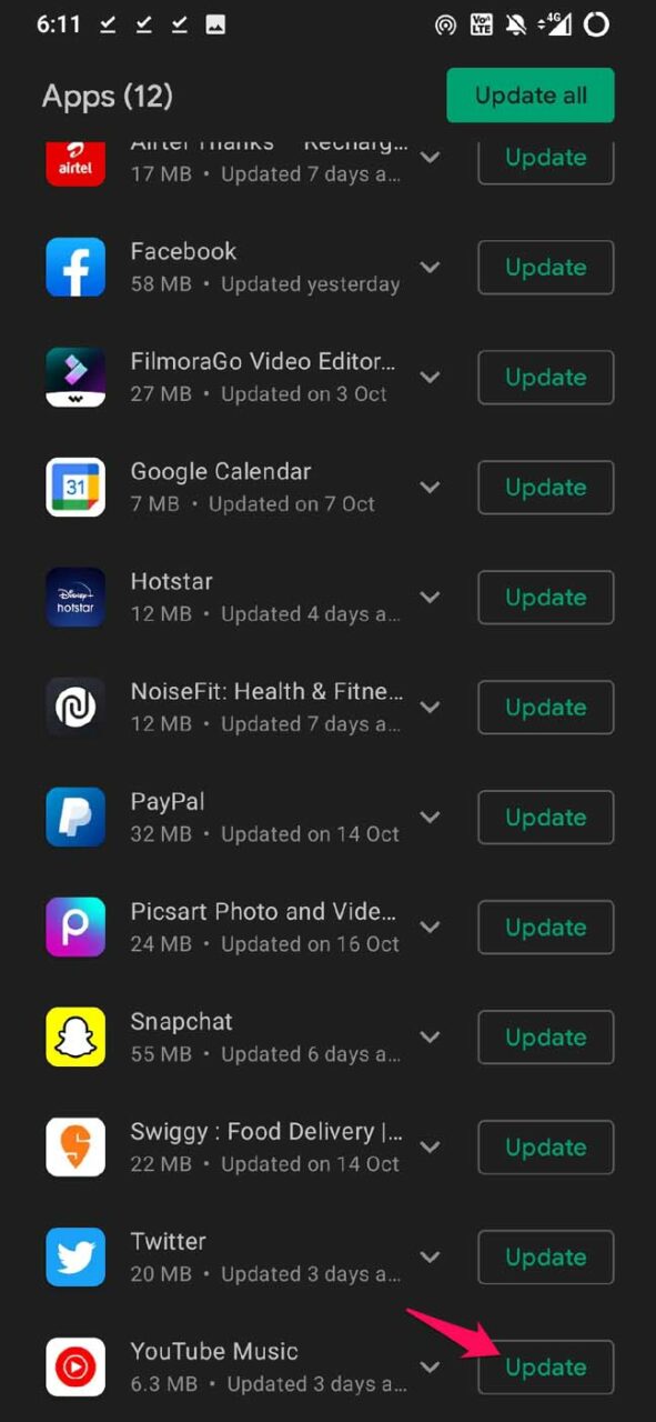 update Android app