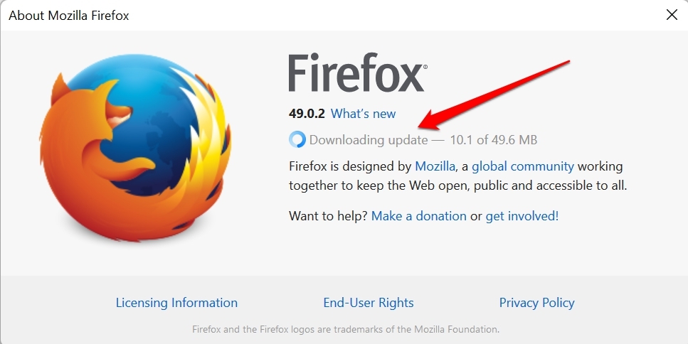 update Firefox browser