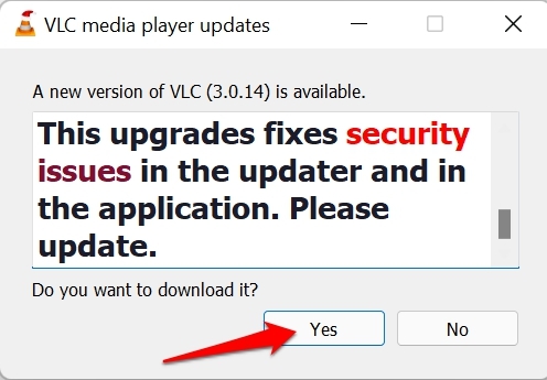 update VLC Media player