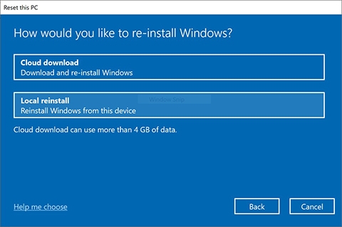 use the Local Reinstall option