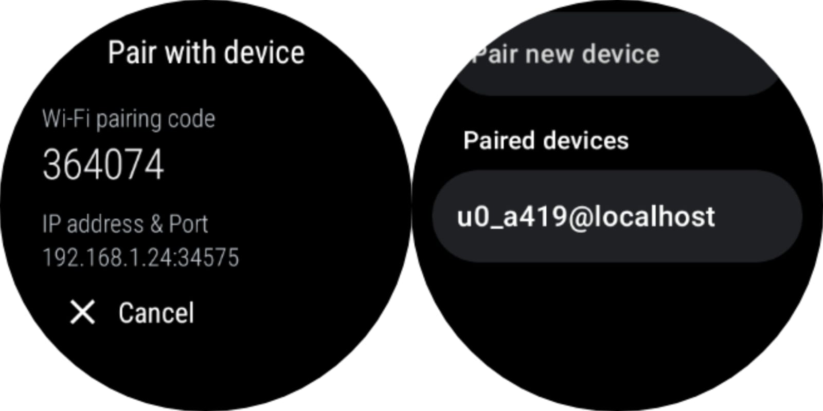 use the pairing code to pair