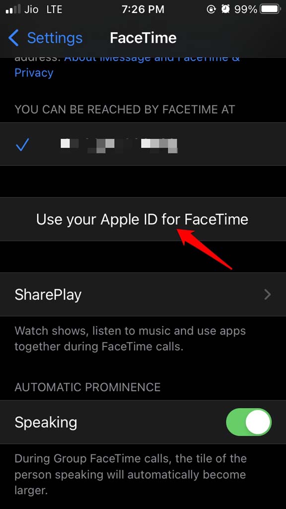 use your Apple ID for FaceTime