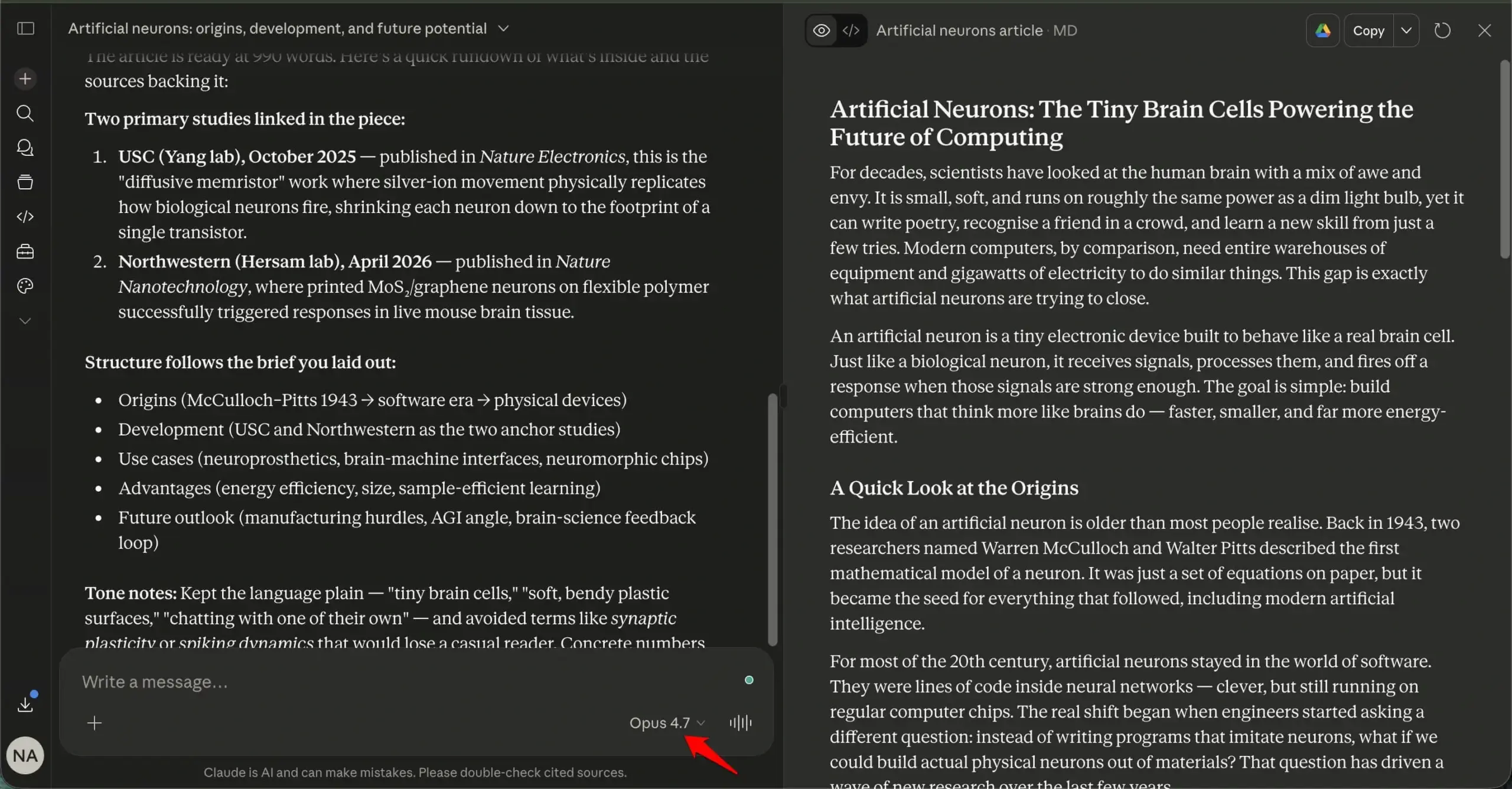 using Claude Opus 4 point 7 for academic writing 2026