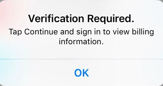verification required iOS