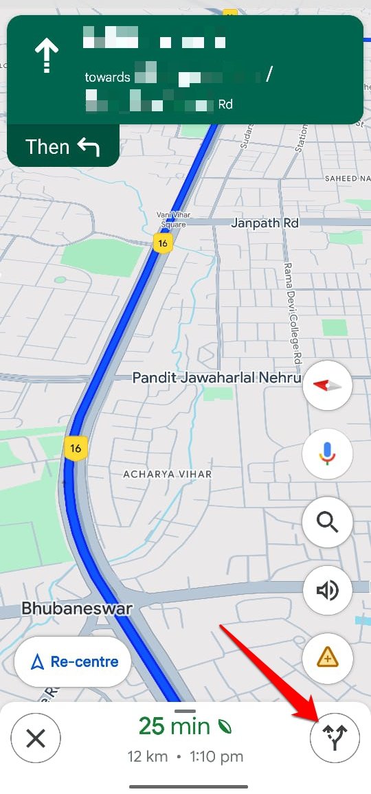 view the entire route in Google Maps